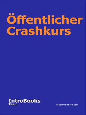 cover image of Öffentlicher Crashkurs
